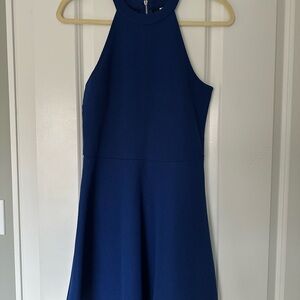 H&M Blue Cocktail Dress with Halter Neckline